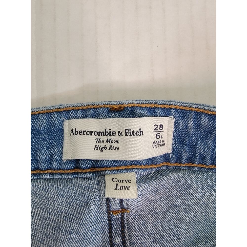 Abercrombie & Fitch Mom Jeans SZ 28 Curve Love High Rise Tapered Stretch 28/6L - Picture 4 of 8